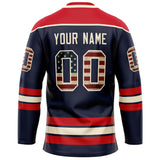 Custom Navy Red Solid Colour Hockey Jersey