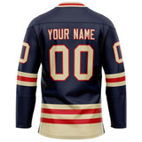 Custom Navy Cream Solid Colour Hockey Jersey