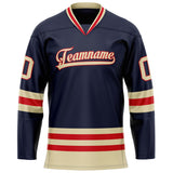 Custom Navy Cream Solid Colour Hockey Jersey