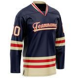 Custom Navy Cream Solid Colour Hockey Jersey