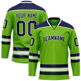 Custom Neon Green Navy Solid Colour Hockey Jersey