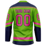 Custom Neon Green Pink Solid Colour Hockey Jersey