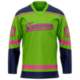 Custom Neon Green Pink Solid Colour Hockey Jersey