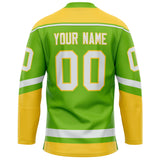 Custom Neon Green Yellow Solid Colour Hockey Jersey