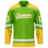 Custom Neon Green Yellow Solid Colour Hockey Jersey