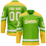 Custom Neon Green Yellow Solid Colour Hockey Jersey