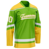 Custom Neon Green Yellow Solid Colour Hockey Jersey