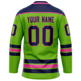 Custom Neon Green Navy Solid Colour Hockey Jersey