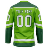 Custom Neon Green Kelly Green Solid Colour Hockey Jersey