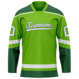 Custom Neon Green Kelly Green Solid Colour Hockey Jersey