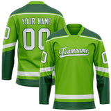 Custom Neon Green Kelly Green Solid Colour Hockey Jersey