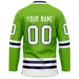 Custom Neon Green White Solid Colour Hockey Jersey