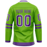 Custom Neon Green Purple Solid Colour Hockey Jersey