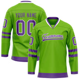 Custom Neon Green Purple Solid Colour Hockey Jersey