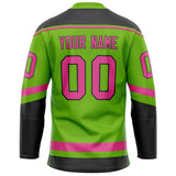 Custom Neon Green Pink Solid Colour Hockey Jersey