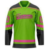 Custom Neon Green Pink Solid Colour Hockey Jersey