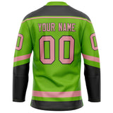 Custom Neon Green Pink Solid Colour Hockey Jersey