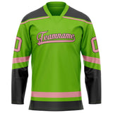 Custom Neon Green Pink Solid Colour Hockey Jersey