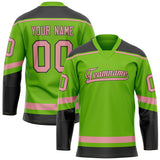 Custom Neon Green Pink Solid Colour Hockey Jersey