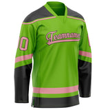 Custom Neon Green Pink Solid Colour Hockey Jersey