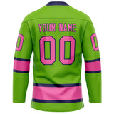 Custom Neon Green Pink Solid Colour Hockey Jersey