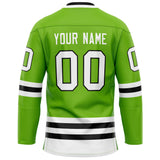 Custom Neon Green White Solid Colour Hockey Jersey