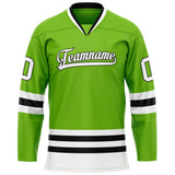 Custom Neon Green White Solid Colour Hockey Jersey