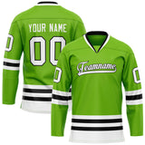 Custom Neon Green White Solid Colour Hockey Jersey