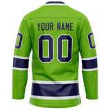 Custom Neon Green Navy Solid Colour Hockey Jersey