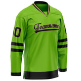 Custom Neon Green Black Solid Colour Hockey Jersey