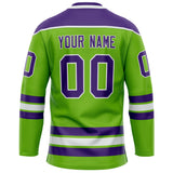 Custom Neon Green Purple Solid Colour Hockey Jersey