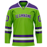 Custom Neon Green Purple Solid Colour Hockey Jersey