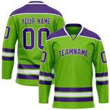 Custom Neon Green Purple Solid Colour Hockey Jersey