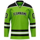 Custom Neon Green Black Solid Colour Hockey Jersey