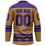 Custom Old Gold Purple Solid Colour Hockey Jersey