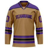 Custom Old Gold Purple Solid Colour Hockey Jersey