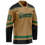 Custom Old Gold Kelly Green Solid Colour Hockey Jersey