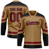 Custom Old Gold Crimson Solid Colour Hockey Jersey