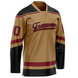 Custom Old Gold Crimson Solid Colour Hockey Jersey