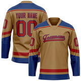 Custom Old Gold Red Solid Colour Hockey Jersey