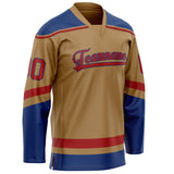 Custom Old Gold Red Solid Colour Hockey Jersey