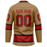 Custom Old Gold Red Solid Colour Hockey Jersey