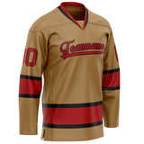 Custom Old Gold Red Solid Colour Hockey Jersey