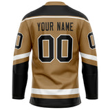 Custom Old Gold Black Solid Colour Hockey Jersey