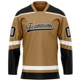 Custom Old Gold Black Solid Colour Hockey Jersey