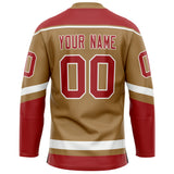 Custom Old Gold Red Solid Colour Hockey Jersey