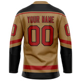 Custom Old Gold Red Solid Colour Hockey Jersey