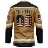 Custom Old Gold Black Solid Colour Hockey Jersey