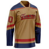 Custom Old Gold Red Solid Colour Hockey Jersey