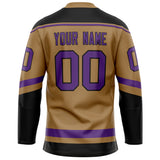 Custom Old Gold Purple Solid Colour Hockey Jersey